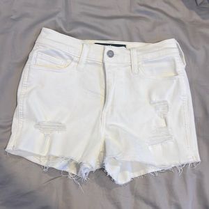 Hollister white denim shorts